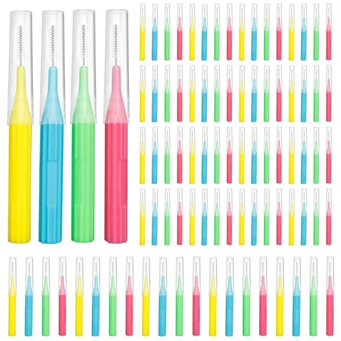 RAZOKO Interdental Brush, Toothpick Flossing Head,Easy Use Tooth Cleaning Tool (88Count)(2mm/2.3mm/2.5mm/3mm)