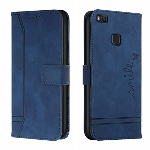 Bravoday Hülle für Huawei P9 Lite / G9 Lite/Honor 8 Smart, PU Ledertasche Handyhülle Flip Schutzhülle Kompatibel mit Huawei P9 Lite / G9 Lite/Honor 8 Smart, mit Kartenfäch & Kickstand, Blau