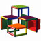 move and stic Kletterturm Sidney Klettergerüst Kletterecke Motoriktrainer mit Treppe Mehrfarbig Multicolor 6460