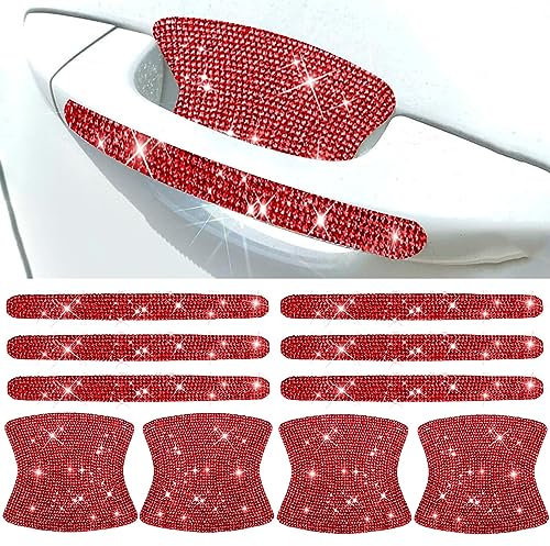 BetterJonny 10PCS Auto Türgriff Schutzfolie, Auto Türgriff Lack Kratzschutz Aufkleber Kristall Anti Scratch Car Door Handle Stickers Universelle Lackschutzfolie für Griffmulden/Griffschalen, Rot