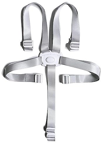 USTNIR 1 Stück 5 Punkt Gurt Sicherheitsgurt Hochstuhl Multifunktional Kinderschutzgurt Hochstuhl Gurt für Buggy, Kindersitz, Kinderwagen und Hochstuhl, Grau