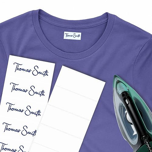 Plain Iron Labels for Clothes School Name Labels Iron on (37 x 15 mm) Waterproof Pack of 50 Iron on Name Labels for Clothes Kids Papa Prints®