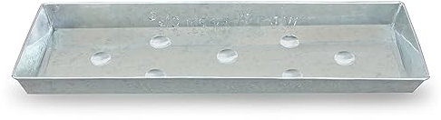 FLORTUS Zinkschale Anzuchtschale | Hochwertige Pflanzschale 57x18 cm im edlen Vintage Design | Garten Zubehör Anzucht Untersetzer | Deko Geschenkset