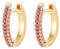 Jenosy Ohrringe Damen Gold Mit Rot Zirkonia - Zarte Creolen, Modische Leichte Knorpel Huggie, Hypoallergene 18K Vergoldete Modeschmuck für Frauen und Mädchen