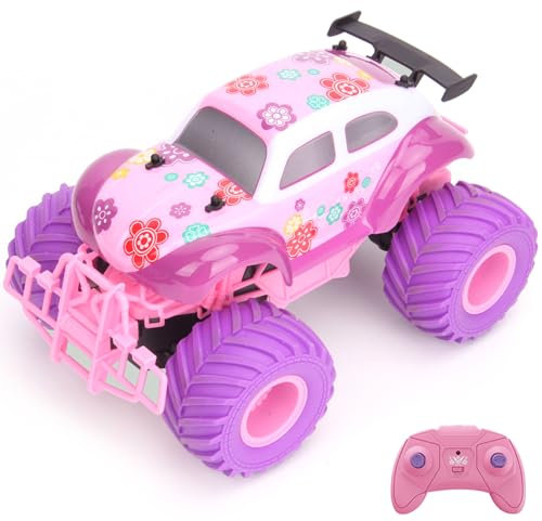 Goolsky Voiture télécommandée pour Filles 2.4GHz, Mignon Rose Violet, Voiture d'escalade télécommandée, Jouet Tout-Terrain Rechargeable