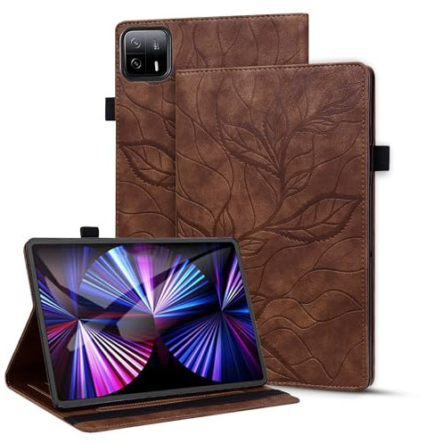 Vaitasy Funda para Xiaomi Mi Pad 6 MAX 14 Pulgadas 2023, Soporte Múltiple Ángulo Protectora Carcasa para Xiaomi Mi Pad 6 MAX 14 - Árbol de La Vida Marrón