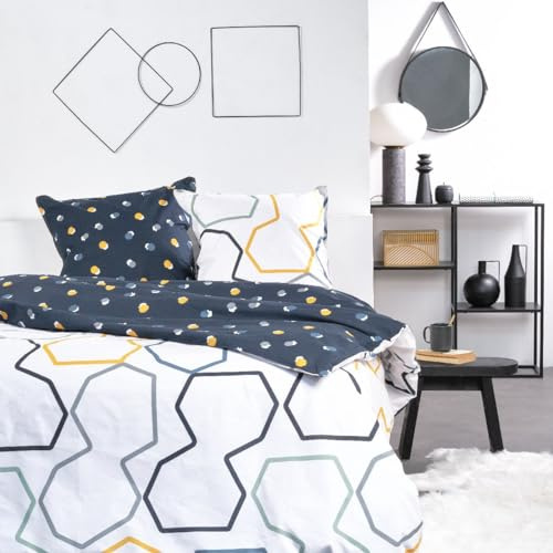 TODAY Bettwäsche für Doppelbett, geometrisches Motiv Sunshine, 220 x 240 cm