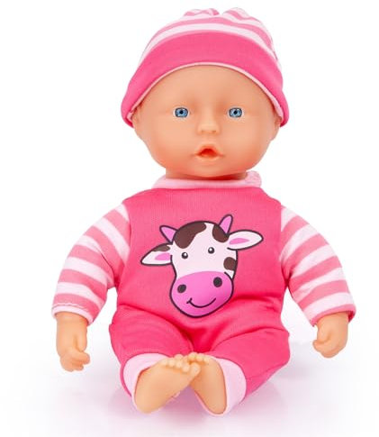 Bayer Design 92002AF Babypuppe 20 cm, 2 Stück, weicher Körper, handliche Größe, mit niedlichem Outfit und Sticker