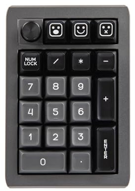 EPOMAKER EK21 VIA Gasket Number Pad, 3 Modes Hot Swappable Mechanical Numeric Keypad, with Poron Foam, Aluminum Alloy Kob, Programmable for Win/Mac/Gaming (Black, Flamingo Switch)
