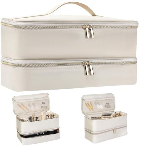 Hair Dryer Bag Double-Layer Travel Shark Hair Dryer Case Waterproof Travel Organizer Bags for Hair Dryer Organizer with Handle Hair Accessories Tools Storage Bag for Travel Essentials