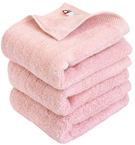 HIORIE Imabari Handtuch, 3-teiliges Handtuch-Set, japanische Handtücher, weiches und flauschiges Handtuch, luxuriöse Baumwolle, Moosrosa