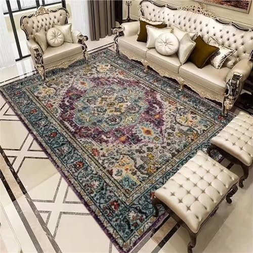 The Carpet Living Room Babyzimmer Teppich Wasserdichter Teppich Klassisch Vintage Home Decor Wohnzimmer Esszimmer Schlafzimmer Staubteppich 130X190cm Zimmer Deko Mädchen Teenager 4ft 3.2''X6ft 2.8''