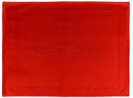 Banzaii Tappeto Doccia, Tappetino Bagno in Morbida Spugna 50x70 cm, 100% Cotone di Alta Qualità, Trattamento Super Assorbenza - Rosso