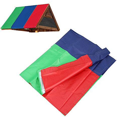 Sonnensegel, 210D Oxford-Stoff, Garten-Sonnensegel, Terrassenüberdachung, Schaukelüberdachung, Gartenzubehör für den Gartenhof Im Freien (Grün-blau-rote Farbabstimmung)