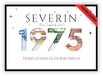 dockyardos® Geldgeschenk zum 50. Geburtstag | Mit Jahreszahl personalisierbar | Geschenkidee für Jungen & Mädchen sowie Männer & Frauen | Originell und kreativ Geld verschenken