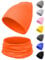 Kiiwah Kinder Beanie Mütze und Loop Schal Set, Weiche Baumwolle Warme Strickmützen und Schals für Baby Herbst Winter Frühling(Orange)
