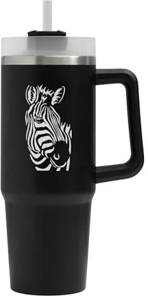Zebra Wild Animals of Africa - Vaso grande, diseño de cebra, animales salvajes de África, termo aislado, taza grande