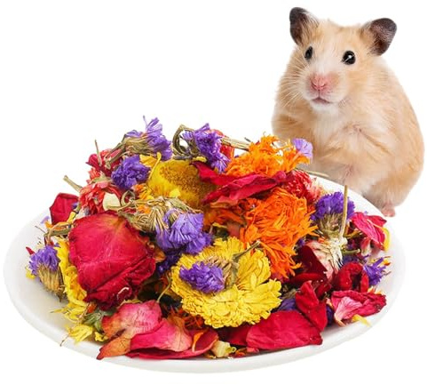Opdestn Hamster Heublumen Einstreu, 100g Natural Flower & Herbes for Hamster Bedding, Trockenblumen Für Hamster, Pflanzen Hamster Einstreu Blumen Hamster Einstreu Hamster Heublumen Bettwäsche