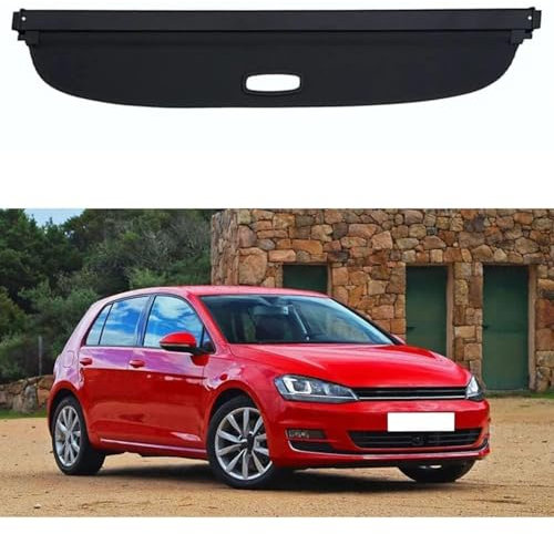 ZWBC Frachtabdeckung für VW Golf 7 MK7 2013-2019, Hintere Kofferraum Hutablage Einziehbarer Abdeckung Hutablage PrivatsphäRe Vorhang Zubehör