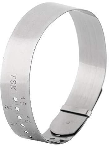 Pssopp Calibre de Seble de Brazalete Ajustable, Pulsera para Medición Muñeca, Calibre Brazalete Acero Inoxidable, Herramienta Medición la Mano con Guía Tamaño Resonador del Anillo, Adecuado para
