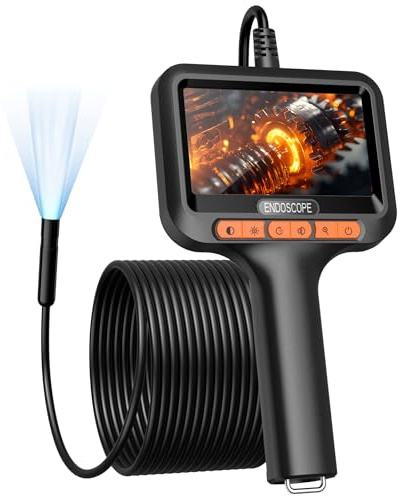 Uiivzey 30M Endoskopkamera mit Licht, 1080P Inspektionskamera mit 4,3 Zoll Bildschirm, IP67 Kamerasonde, Rohrkamera mit Abnehmbares Kabel, Geeignet für Autos, Häuser, Heimwerker