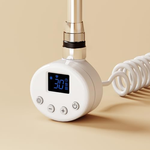 EMKE Resistencia Calefactora WiFi 300W,390x69x62mm,Blanco | Termostato Inteligente con 4 Modos (Confort, Eco, Boost, Antihielo),para Radiadores y Toalleros Eléctricos