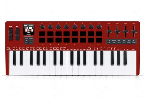 Multifuntional Portatile 37 Tastiera per Pianoforte Tasti Responsive Integrazione Senza Soluzione di Continuità Prestazioni DJ Tastiera Controller Struttura ABS Per La Produzione Musicale