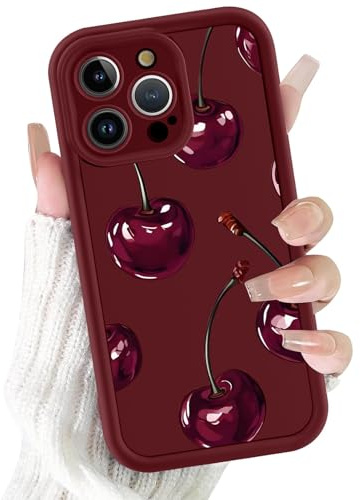 Coalbooliy Handyhülle für Samsung Galaxy S25 5G hülle 6,2”, Aesthetic Kirsche Muster Design Rot Matte Cute Mädchen Frauen Schutzhülle Silikon Dünn TPU Case Stoßfest Kameraschutz Bumper Cover, 02