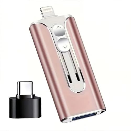 Chiavetta 3-in-1 ad alta velocità DataFlex – Rosa – USB/Type-C/Lightning | Archiviazione rapida, backup immediato per PC, iPhone e Android