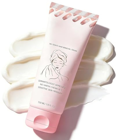 No Shave Hair Removal Cream, Body & Facial Hair Remover Cream For Women, Soothing Depilatory Hair Remover Cream With Vitamin B5 & Tocopherol, Moisturises & Nourishes For Smooth Sensitive Skin