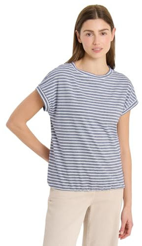 Cecil Kurzarm T-Shirt mit elastischem Saum Sporty Denim Blue S