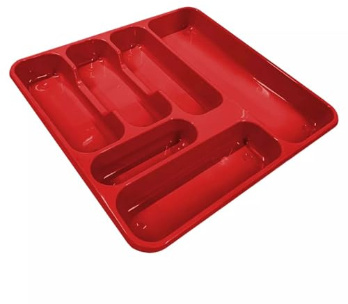 YSAMAX Kitchen Cutlery Tray, Adjustable, Durable Construction, Wide Application, Expandable Design, Versatile Storage, Easy to Clean, Ideal for Bathroom, Kitchen & Office Supplies (Red)