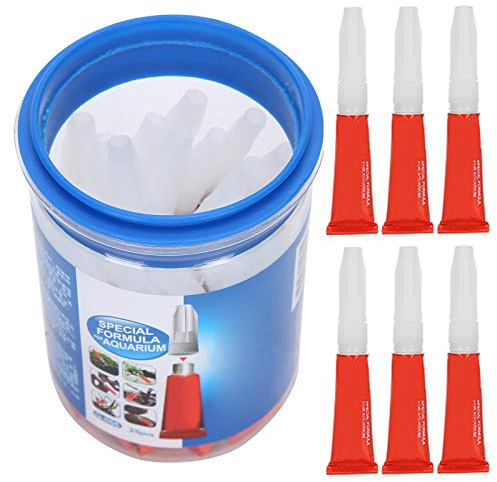 Jenivaint Aquarium-Pflanzenkleber, 25 Stück, 5 G, Wasserfester Aquarium-Kleber, Schnell Trocknende Klare Paste für Aquascaping, Pflanzen, Felsen, Ornamente, für Bastler und Bepflanzte Tanks