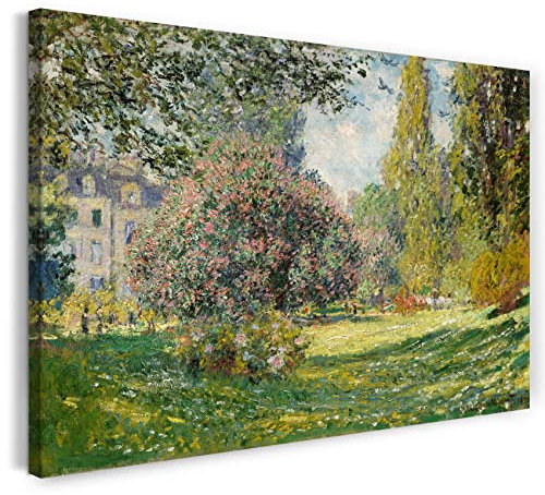 Printed Paintings Stampa su Tela (120x80cm): Claude Monet - Paesaggio al Parco Monceau (1876)
