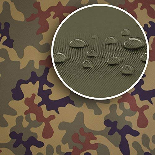 NOVELY® Oxford Sunset 420D - UV-Beständiger Polsterstoff - Wasserdichter Outdoor-Stoff - Polyester Möbelstoff - Pflegeleichte Meterware 1lfm | Farbe: C1 Camouflage Dunkel