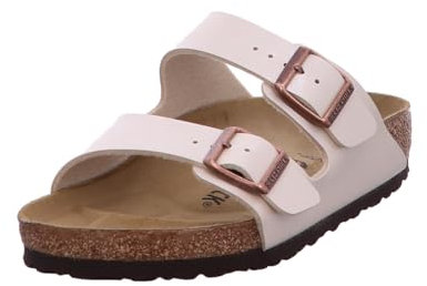 BIRKENSTOCK Weiblich Arizona Birko-Flor Graceful normal Pantolette,Graceful Pearl White (1009920),39 EU