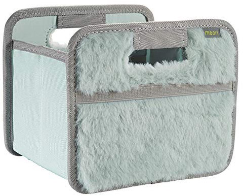 meori Faltbox Mini in Mint/Plüsch – Kleine Klappbox mit Griffen – Geschenkidee und Allzweck Aufbewahrungslösung - A100665 - 16,5 x 12,5 x 14 cm