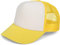 styleBREAKER Unisex 5-Panel Trucker Cap mit Mesh-Einsatz | verstellbares Basecap mit Click Snap Verschluss | luftiges Netz Cap für Damen und Herren, Farbe:Weiß-Gelb