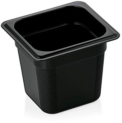 Kadida Gastronormbehälter -schwarz- Gastro Behälter GN 1/6 Polycarbonat PC 65-200mm, verschiedene Höhen erhältlich, Größe: 1/6-200mm
