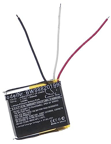 vhbw Akku kompatibel mit Jabra Evolve 80, 65 Wireless Headset Kopfhörer (250 mAh, 3,7 V, Li-Polymer)