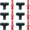 Sanmum 30 Pieces Garden Mesh Wire T Clips Garden Wall Mesh Fencing Panel Supporting Clips for Climbing Trellis Plants (Black)