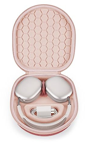 Yinke Smart Case for AirPods Max Supports Sleep Mode, Hard Organizer Portable Carry Travel Cover Storage Bag (Coral red)