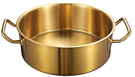 Faitout en acier inoxydable doré épais à double compartiment inférieur de grande capacité (casserole à soupe transparente, diamètre 28 cm)