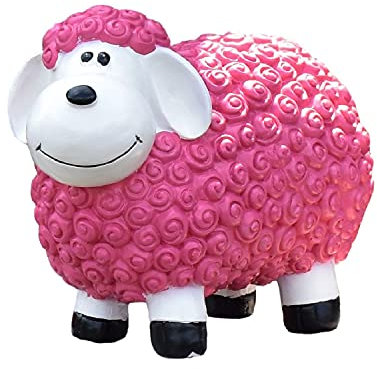 Geschenkestadl Gartenfigur Schaf wetterfest 23 cm hoch Tier Figur (Brombeer)