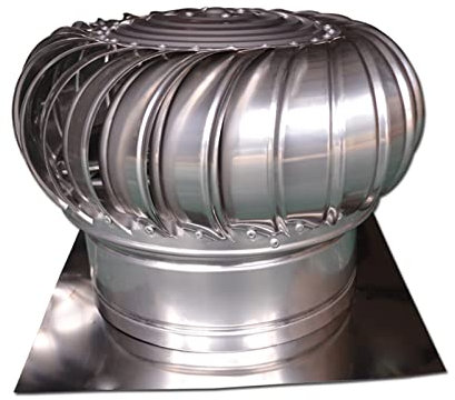 SHUDONGDEN Chimenea Giratorio Capucha,Sombrero Extractor Tapa De Ventilación De Techo, Ventilador De Turbina Tapa De Campana De Chimenea Giratoria De Acero Inoxidable,400mm/15.74in