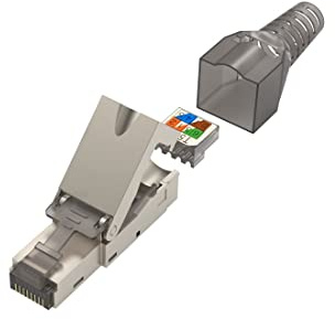 Netzwerkstecker, CAT-6a, 10 Gbit/s, geschirmt, werkzeuglose Montage