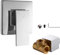 Grifo de ducha empotrado, grifo empotrable para ducha, para baño, grifo de baño, juego de montaje, monomando para ducha (plata)
