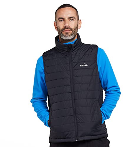 Peter Storm Men's Blisco II Gilet with Collar & Hand Warmer Pockets, Insulated Vest, Warm, Water-repellent, Lightweight & Packable Bodywarmer (UK, Alpha, S, Regular, Regular, Black)