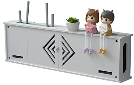 KOWJIFH Wandmontierter TV-Schrank Wandregal Schwebendes Regal TV-Ständer Multimedia-Aufbewahrungsregal Wandschrank Set-Top-Box Router-Regal Wand Multimedia Power Socket Shelter Box Ausstellungsregal