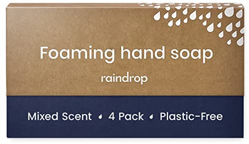 Raindrop Sustainable Hand Soap Refills, 4x Plastic-Free Foaming Hand Soap Refills